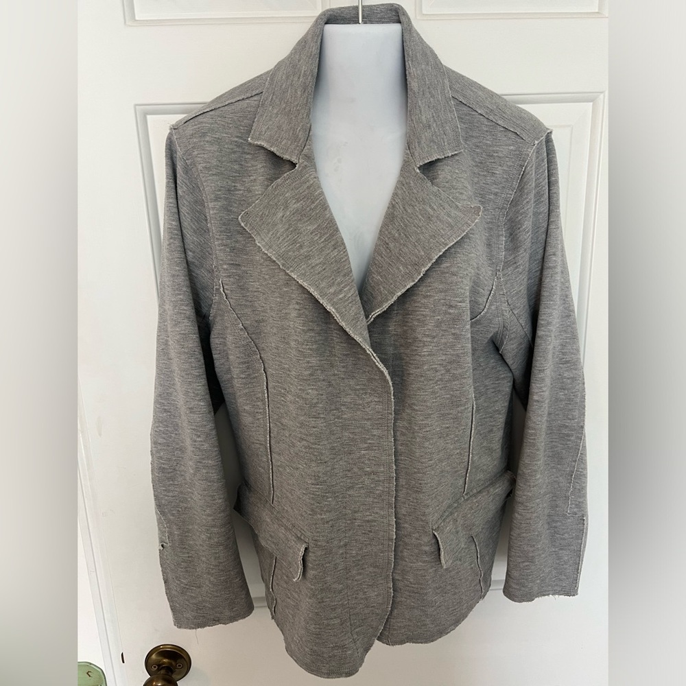 NIC + ZOE gray 1X sweatshirt blazer / jacket